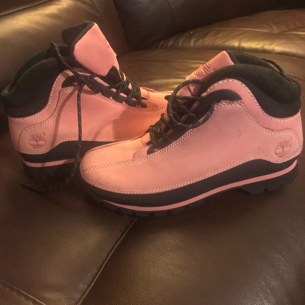 Women’s Pink & Black Timberllands